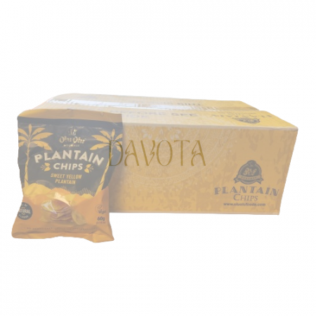 Olu Olu Sweet Yellow Plantain Chips 100% Natural 24 × 60g