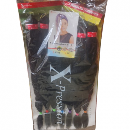 X-Pression Pre Stretched 7X Value Bundle Color 1 Black